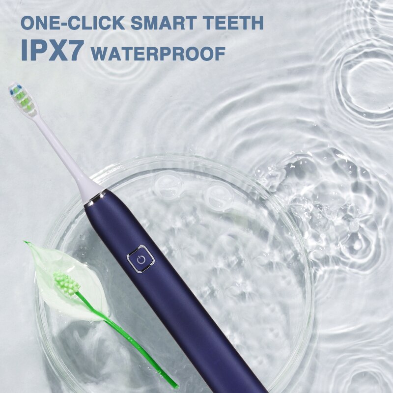 Boyankang Sonic Rechargeable Electric Toothbrush IPX7 Waterproof Inductive Charging 6 Replaceable Heads Dupont Bristles BYK33