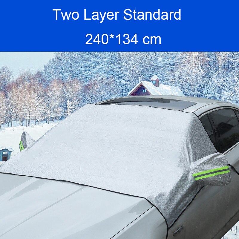 Universele Auto Voorruit Cover Auto Sneeuw Ijs Zonnescherm Shield Winter Voorruit Visor Cover Voorruit Cover 2.4*1.4m: Bangade thin