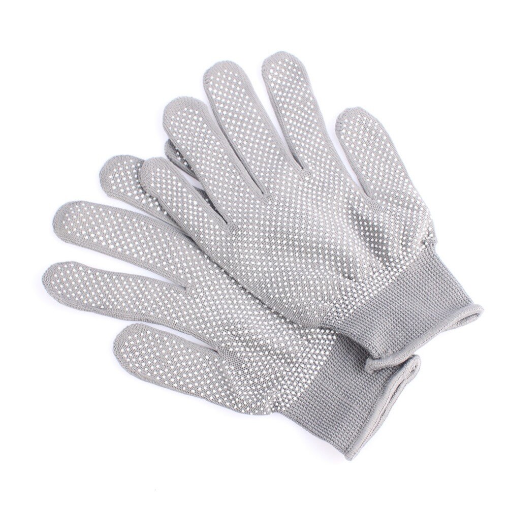 Guantes Protectores de dedo para peluquería, resistentes al calor, para alisador de pelo, rizador permanente, plancha plana, color negro y gris, 1 par
