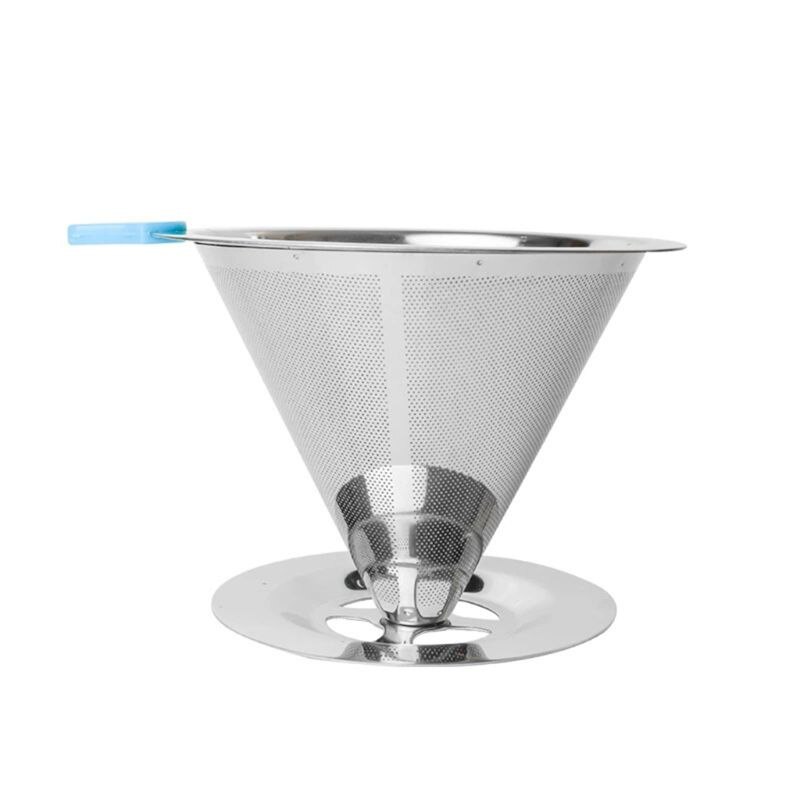 Reusable Coffee Filter 304 Stainless Steel Cone Coffee Filter Baskets Mesh Strainer Pour Over Coffee Dripper: 3