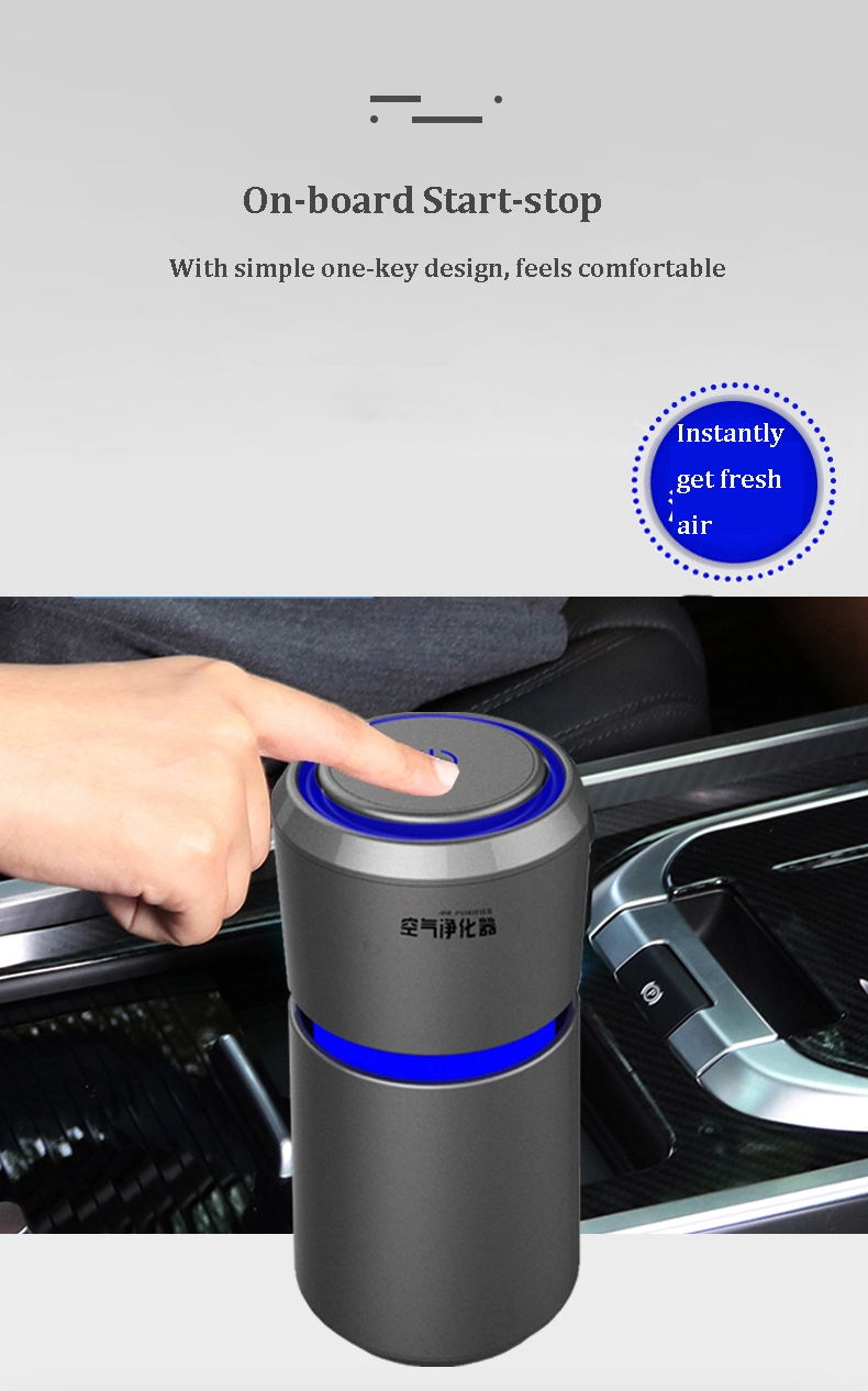 Mini bærbar desktop 5v bil luftrenser med hepa filter