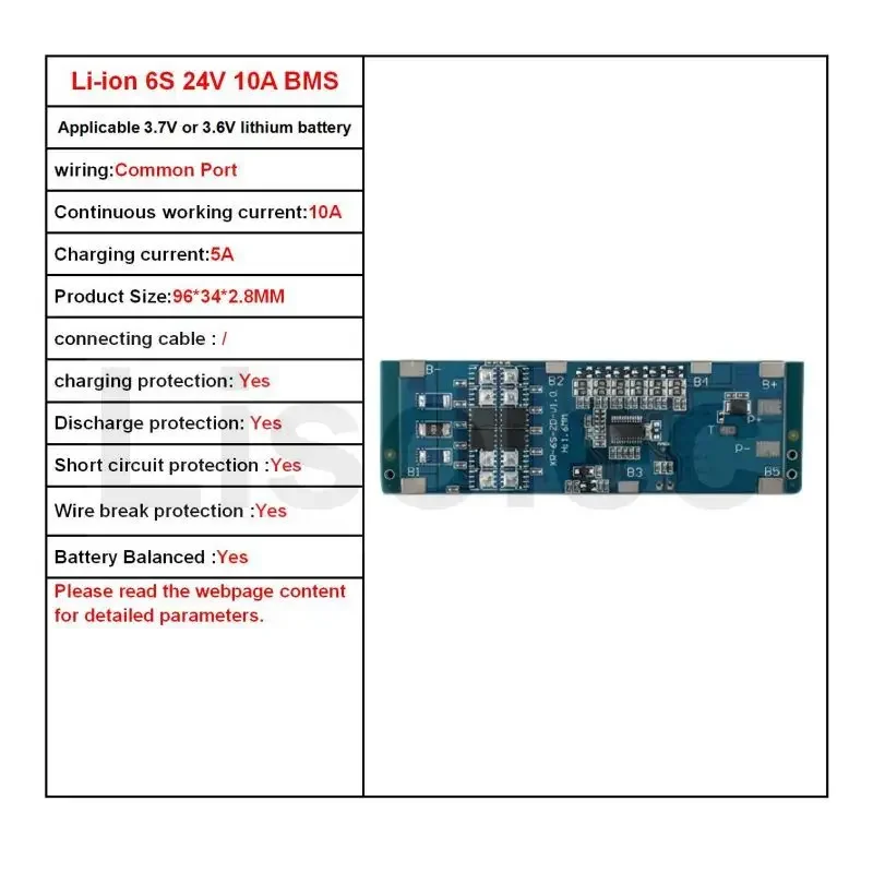 6S1P 6S2P 6S3P BMS 6S 24V 10A 20A 30A 40A Ladung Entladung Schutz Bord für 22,2V 25,2V 18650 21700 Li-Ion Batterie Pack: Blau