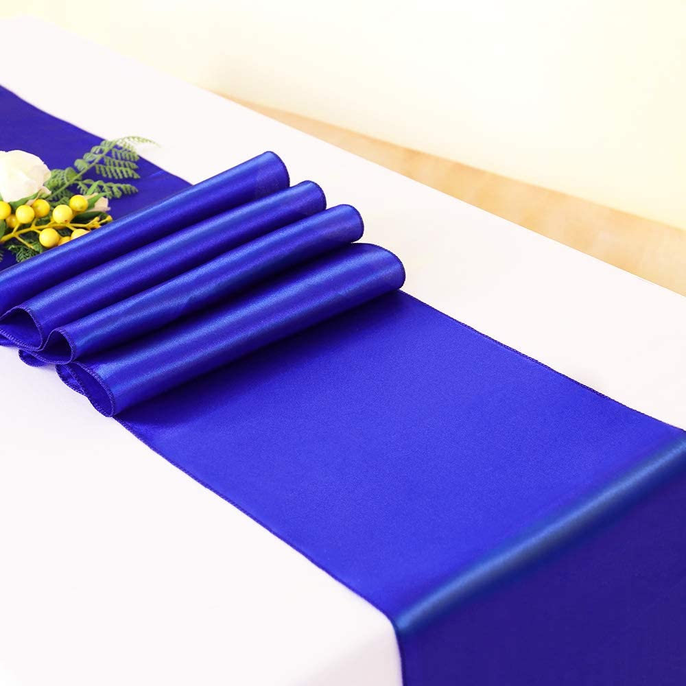 Royal Blue Satin Tafelloper Luxe 12 &quot;X 108&quot;/30X275Cm Tafelkleed Wedding Party home Hotel Banket Tafel Decor Supplies