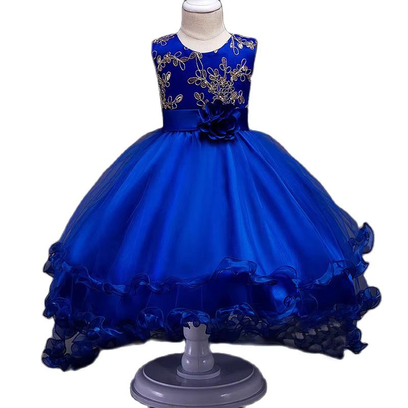Meisjes Prinses Borduren Baby Bloem Bruiloft Kerstfeest Tutu Jurk Tiener Kinderen Kids Elegante Vestidos voor 3-15Years