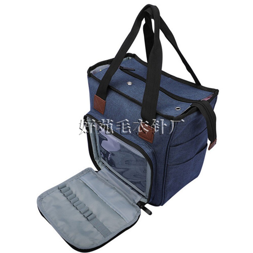 Knitting Bag Portable Yarn Storage Bag Tote for Wool Crochet Hooks Knitting Needles Sewing Supplies Set DIY Household Organizer