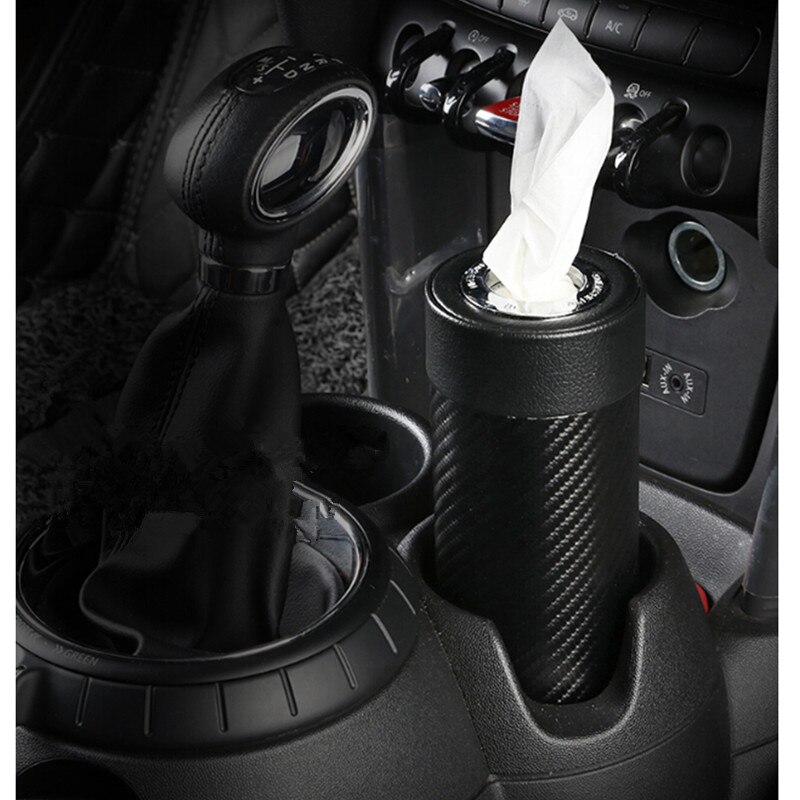 Carbon fiber bil kopholder cylinder tissue boks papirhåndklæder rør sm -2057