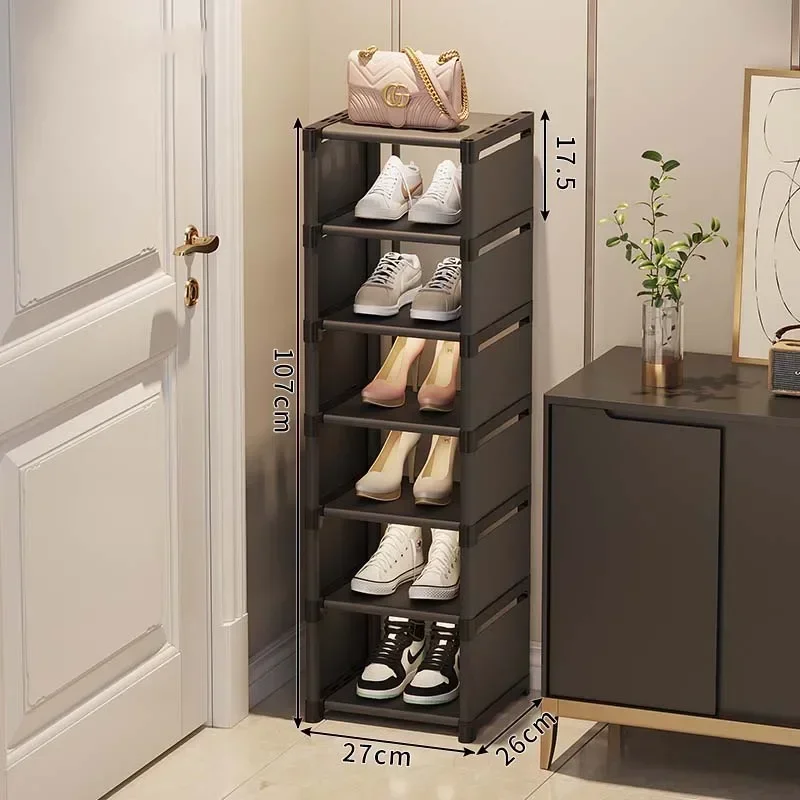 Korridor Abdeckung Stehende Garderobe Schuh Organizer Schuh Schrank Lagerung Schmale Kleine Schuhmacher Schuhregal KleiderbüGel Schuhregal: Dunkelgrau