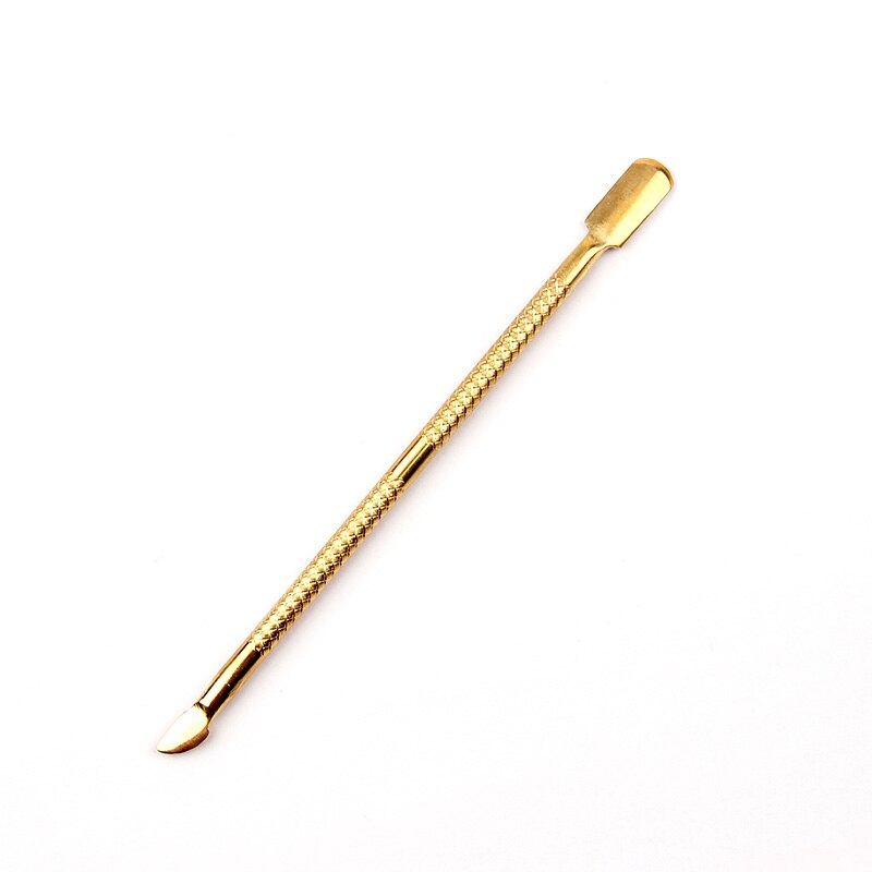 1 Pc Gold Cuticle Pusher Nail Art Pedicure Manicure Gereedschap Roestvrij Staal Nagelvijl Dode Huid Push Cuticle Remover Nail pusher