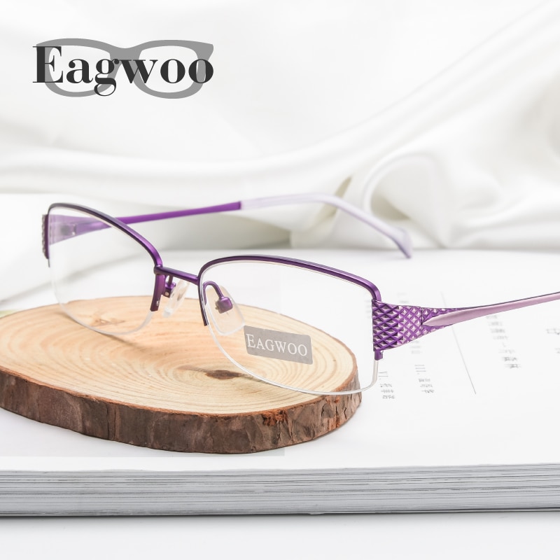 Women Semi Frame Eyeglasses Prescription Optical Frame Spring Temple Spectacle Small Face Suitable Glasses9157