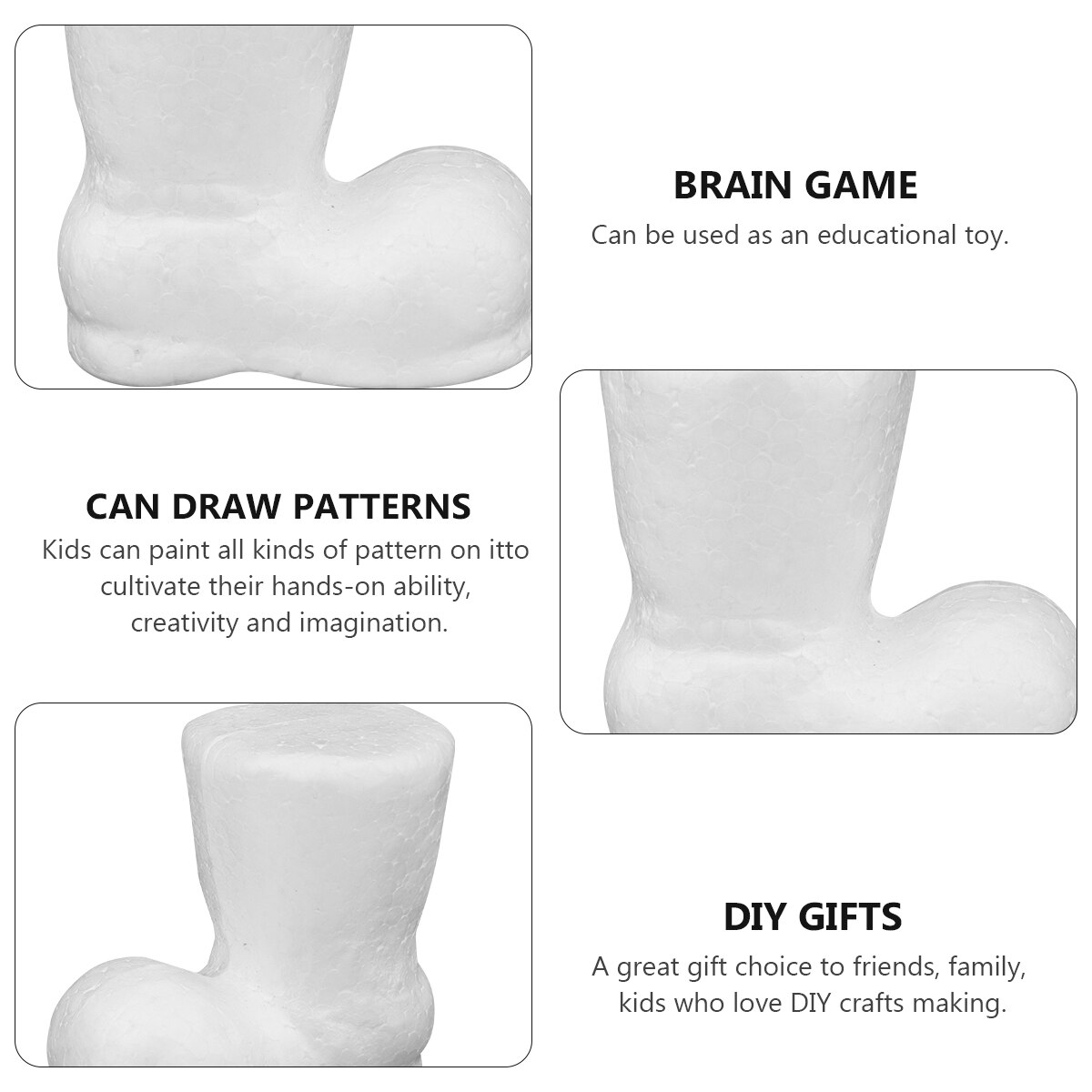 20pcs Styrofoam Christmas Boots Polystyrene Ornament Diy Christmas Boot Preschool Education Crafts Photography Props