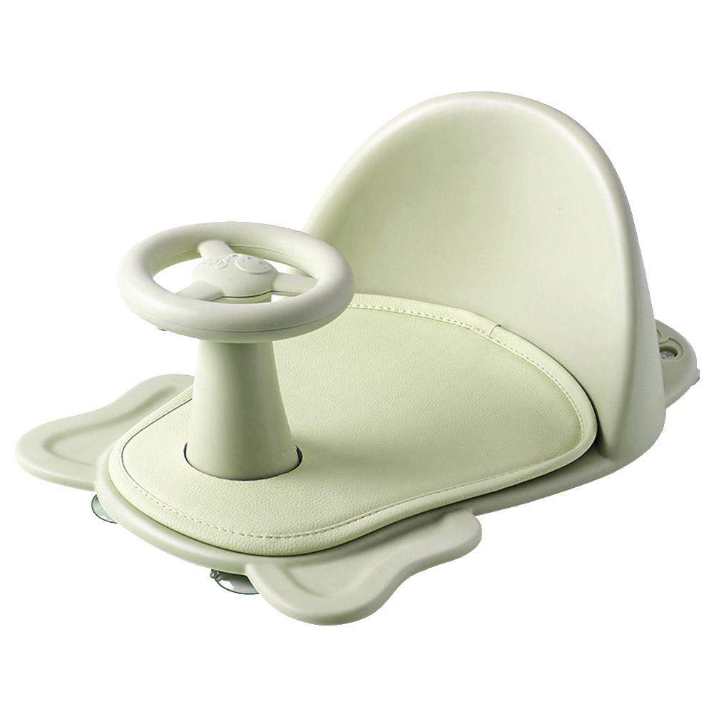Silla de baño de bebé antideslizante, banqueta de elefante de dibujos animados, suministros de baño de bebé, bolsa de asiento infantil: Light Green