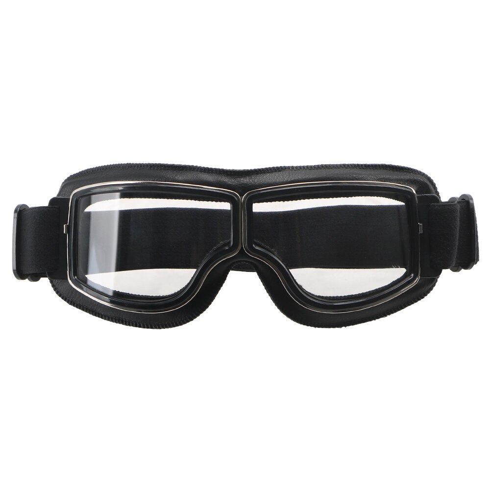 Leepee steampunk hjelm briller vintage motorcykel briller motorcykel briller beskyttelsesudstyr vindtæt motocross brille maske: Gennemsigtig linse