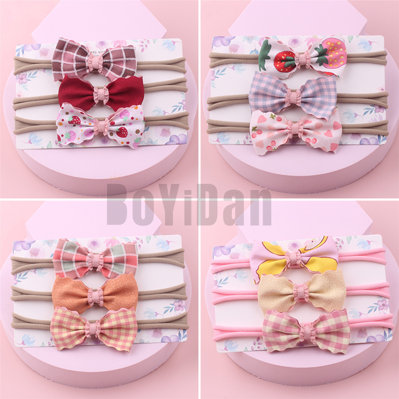 3 unids/set nuevos niños bebé niña arco elástico banda pelo bebé de un año de edad venda del bebé diadema para foto