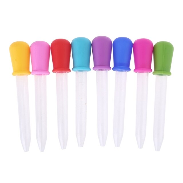 6/7/8/10 st baby dropper medicin matare barn medicin enhet silikon pipett flytande mat dropper spädbarn redskap 5ml: 8 st