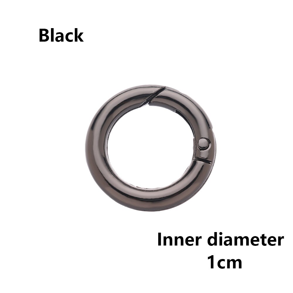 2 Stuks Riem Gesp Clips Trigger Bagage Leathercraft Spring Gate Sluiting O Ring Hond Sleutelhanger Karabijnhaak Tas Accessoires: 1cm - Black