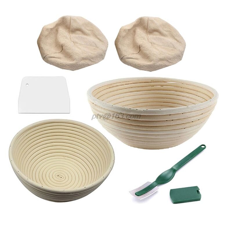 6 st bröd banneton proofing korg bakskål deg med bröd lame liner och skrapa verktyg för bagare bevisa korgar: B