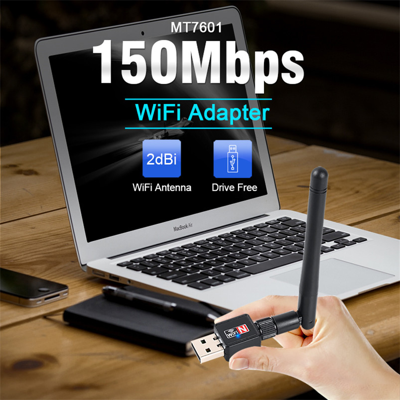 Mini USB Wifi Adapter Wifi USB Ethernet Wi Fi Adapter Mt7601 Wi-Fi Adapter 2dB Lan Karte Antena Netzwerk PC Wifi dongle Empfänger