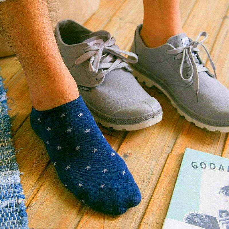Calcetines tobilleros transpirables para hombre, calcetín de algodón, náuticos, rayas, anclas, estrellas, nieve, 5 pares, para primavera y verano