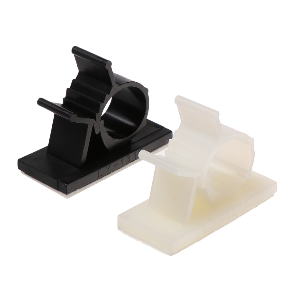 10 stk plastik kabel clips selvklæbende ledning håndtering wire holder organizer klemme fastgørelse skrivebord klemme hvid sort