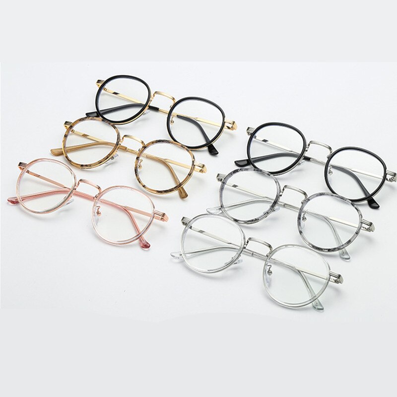 Retro Round Glasses Frame Women Eyeglasses Compute... – Vicedeal