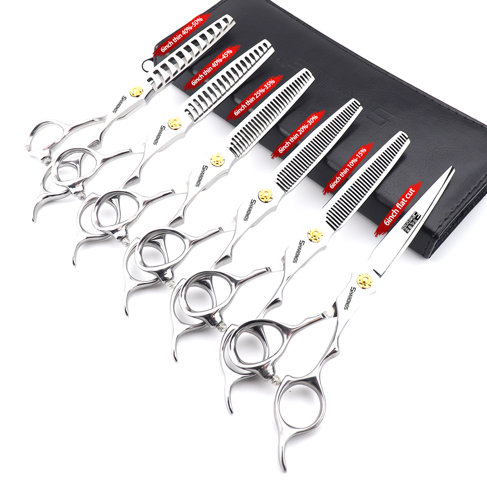 6/7 Inch Professionele Kapper Schaar Set 440C Japanse Staal Kappers Dunner Snijden Duitsland Haar Snijgereedschappen