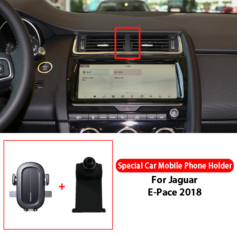 For Jaguar XF XFL F-Pace E-Pace Car Mobile Phone Holder Gravity Navigation Special Bracket GPS Support Car Styling Accessories: Gold