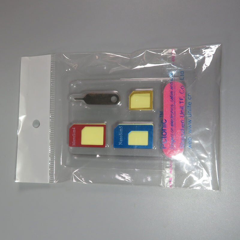 Pctonic metall nano sim-kort adapter standard micro sim-kort passande skärhylsa med fack mata ut nål stift för iphone samsung