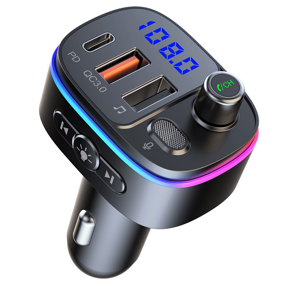 Bluetooth-fähiges autoradio mit  mp3- player-player, verlustfreier bluetooth-telefonie, schnellladefunktion,  qc3.0 steckplätze für sd-karte und usb-stick