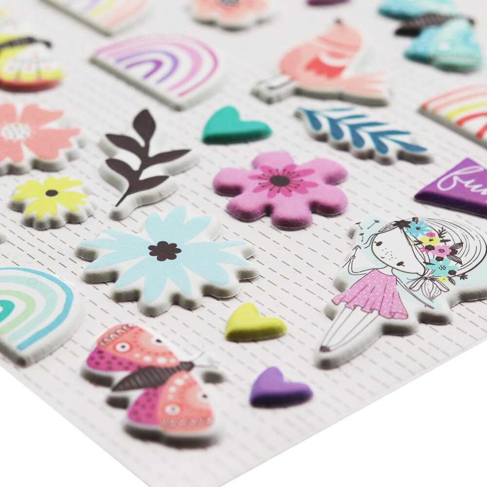 CRZCrafter Puffy Motif Stickers Mini Embellishments Crafts DIY Self Adhesive For Scrapbooking Cardmaking Journaling Decorations