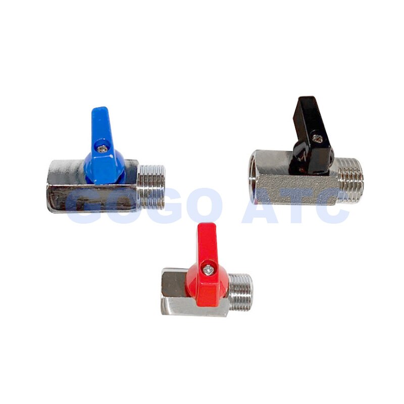 Messing Mini Ball Ventil 1/8 1/4 3/8 1/2 3/4 BSP Weiblich Männlich Gewinde Hardware 2 Weg Ball Ventil Kupfer