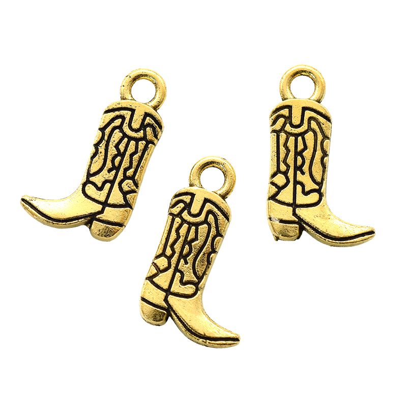 18Pcs Western Cowboy Thema Charms Lichtmetalen Metalen Paard Cowboy Boot Hoed Hanger Voor Diy Armband Ketting Oorbellen Sieraden Maken