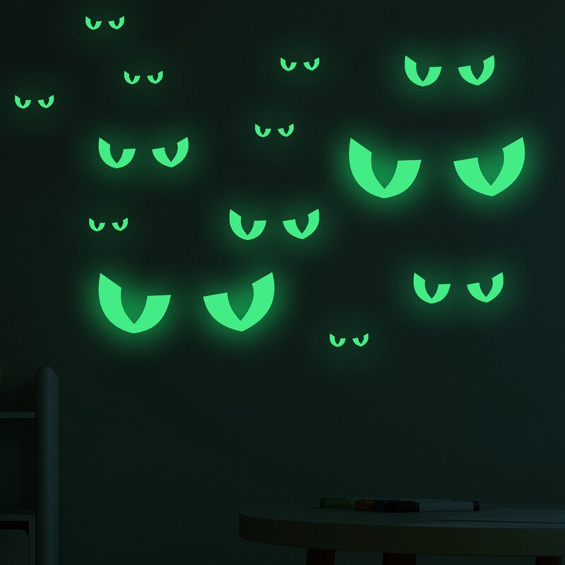 Halloween Lichtgevende Muurstickers Ghost Vampier Heks Gluren Ogen Pompoen Lichtgevende Fluorescerende Stickers Halloween Decoratie