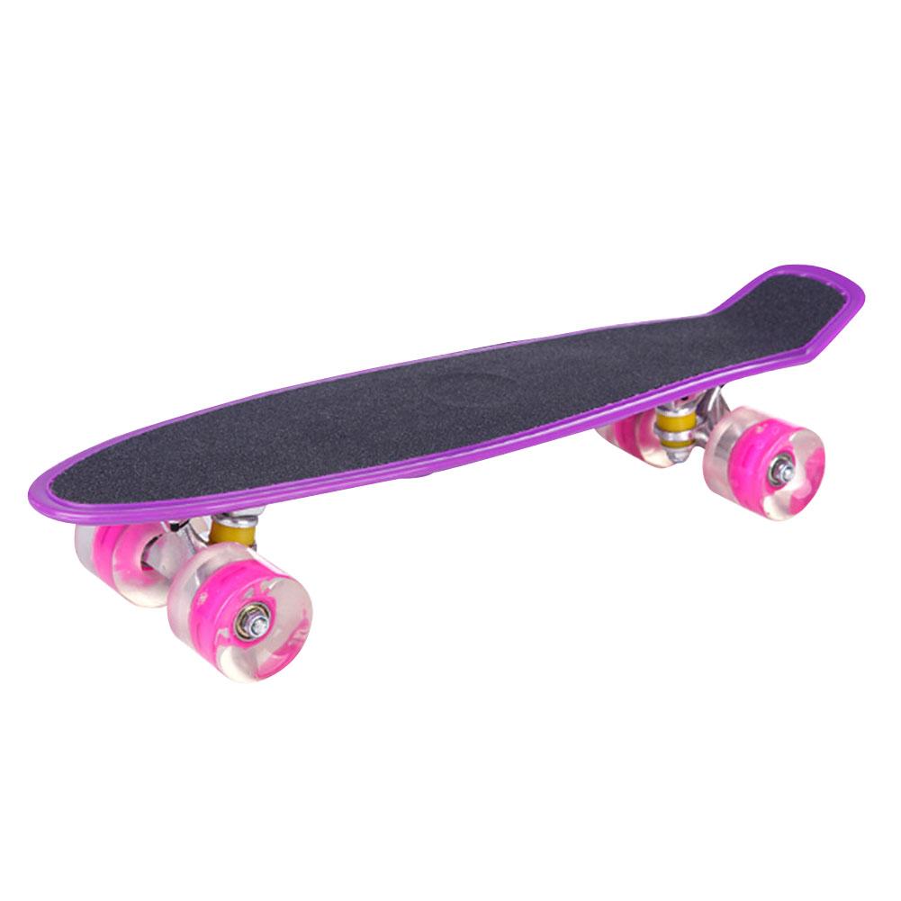 22 Inch Skateboard Cruiser Board Penny Board Longboard Skate Jongens Meisjes Led Licht: Purple