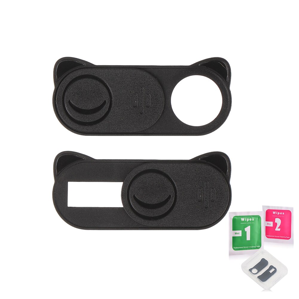 Adesivo per fotocamera copertura per Webcam Privacy copertura protettiva obiettivo per Computer portatile copertura per fotocamera protezione anti-pigolio cursore dell'otturatore: Black 2pcs bear