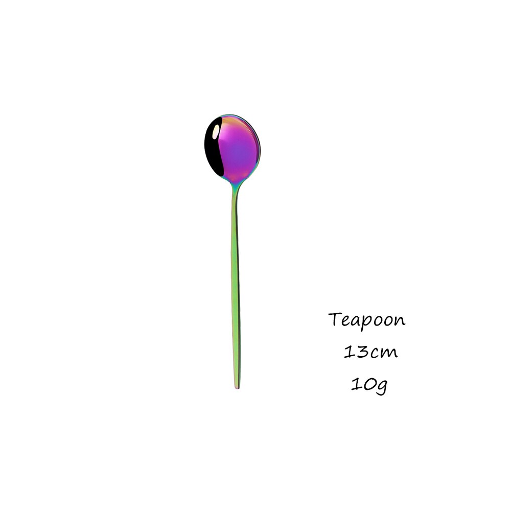 Vaisselle arc-en-ciel vaisselle ensemble de couverts en acier inoxydable de luxe couverts maison fourchette cuillère couteau cuisine dîner ensemble directe