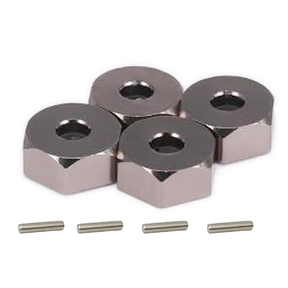 4PCS YSIDO RC Auto Upgrades Kit Aluminium 12mm Wielnaaf Hex voor 1/10 1/12 1/14 Wltoys 144001 124017 144010 RC Model Onderdelen: WIT