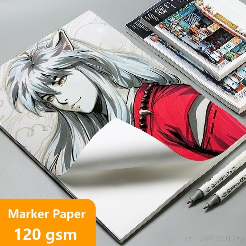 120g 50Sheets A5/A4/A3 Marker Paper Maker Pad Bright White Cartridge Drawing Paper Paper for Hand Copy Graffiti Painting