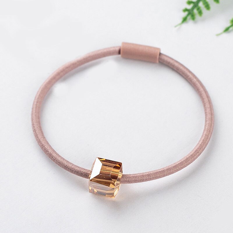 Crystal Rhinestone Hair Rope Female Rough Tie Ponytail Hair Ring Net Red Tie Simple Hair Rope: A1