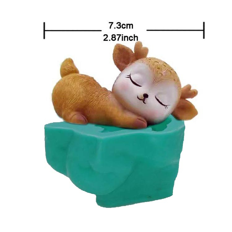 Molde de silicona modelo ciervo SICA para hacer jabón de velas, serie Animal, molde de arcilla del molde para pastel de Fondant, herramientas de decoración de Chocolate y cemento: S0648XL