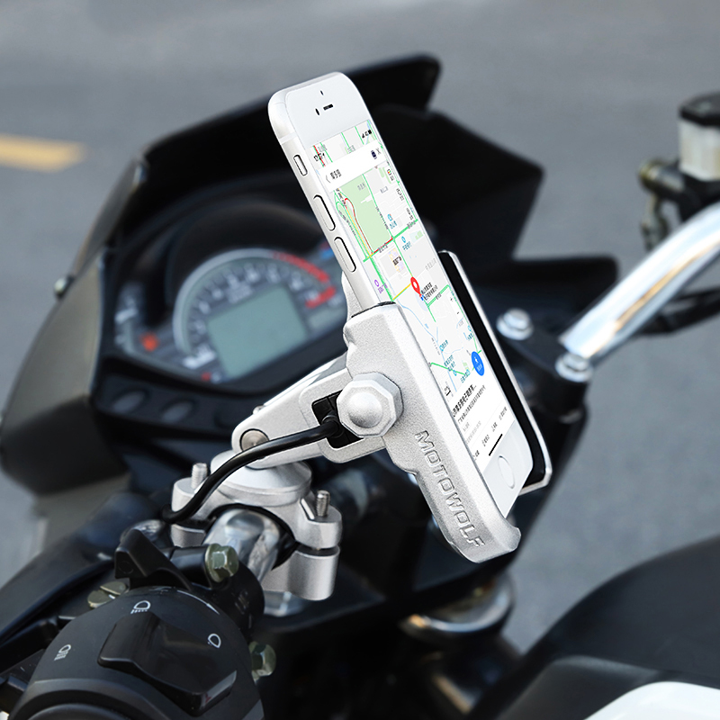 Car Styling MOTOWOLF Motorcycle Modified Phone Holder AL 360 Horizontal rotation Cool styling Fast