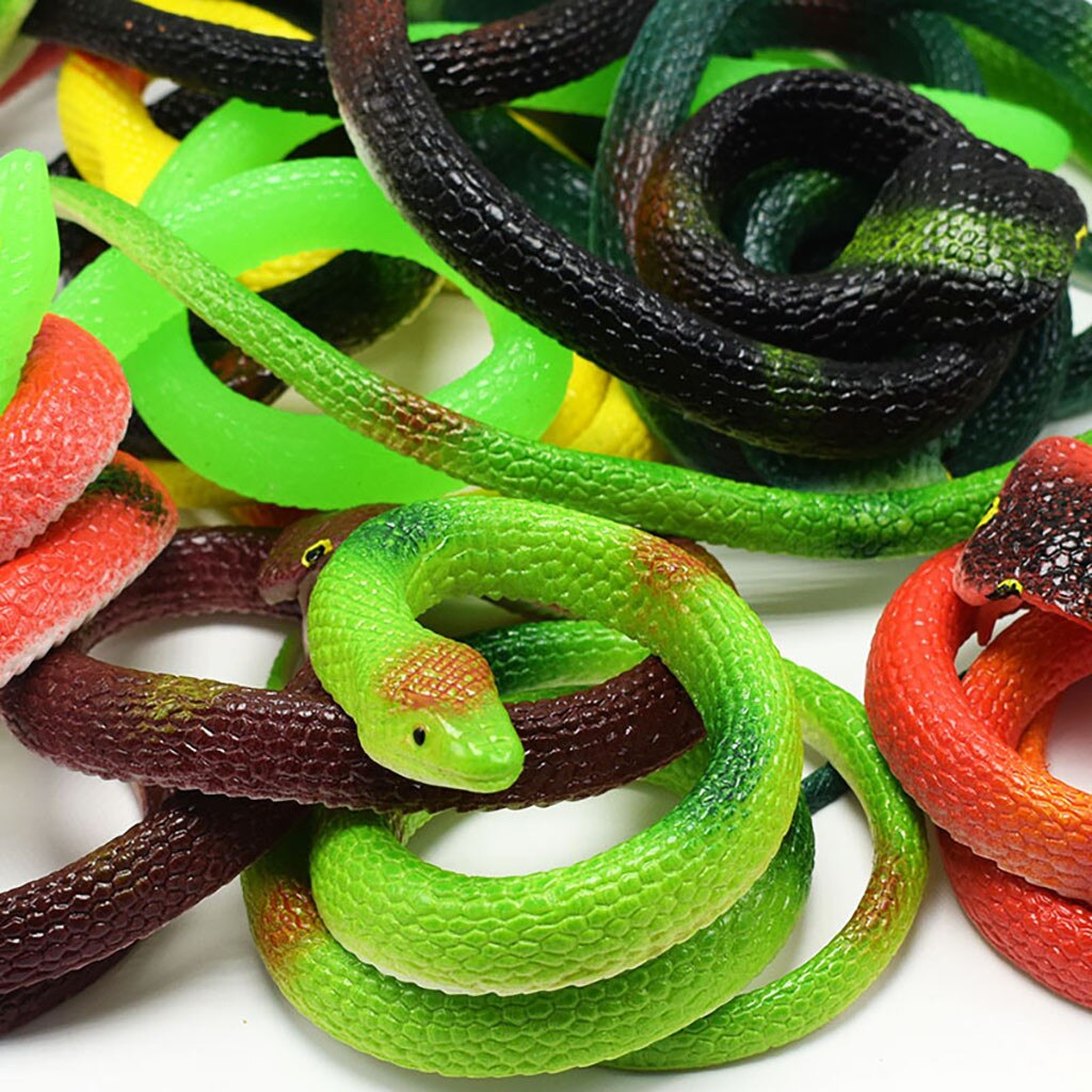 Kids Early Education Fun Learning Toys For Children Rubber Snake Toys Snakes Party Bag Fillers Halloween Prop Joke Soft W830