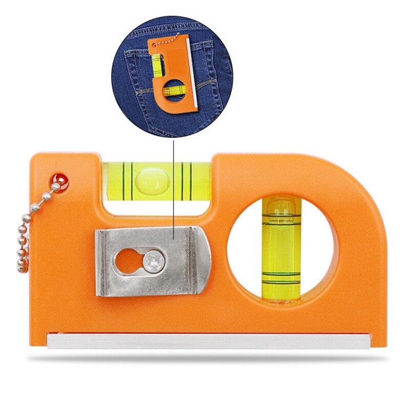 ABS Magnetic Pocket Bubble Level Keychain Bubble Spirit Leveler For Tiles Floor Picture Hanging Bubble Clamp Level Portable