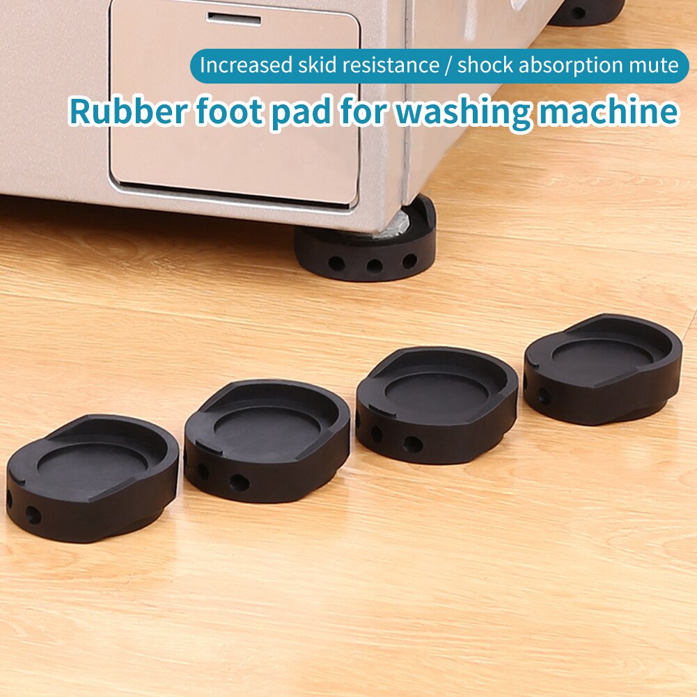 4 pièces Protection de sol universelle Durable Anti Vibration Machine à laver pieds résistant à l'usure amortisseur antidérapant facile à installer