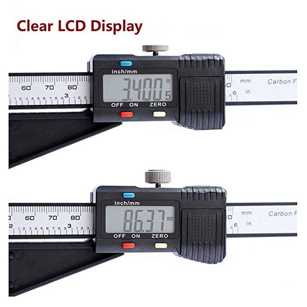 Zeast Digital Thermometer LCD Height Depth Gauge Tester Measure 0-150mm Caliper Electronic Digital Height Vernier Caliper Ruler