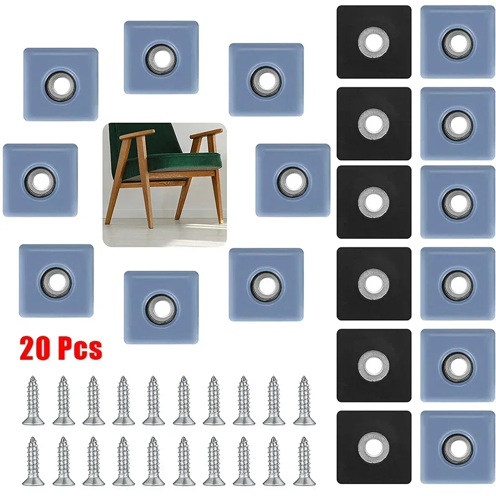 Tampons Coulissants pour Meubles, Polymères pour Jambes de Chaise et Table, Protection de Sol, Anti-Delhi RapDuty, 20 Pièces