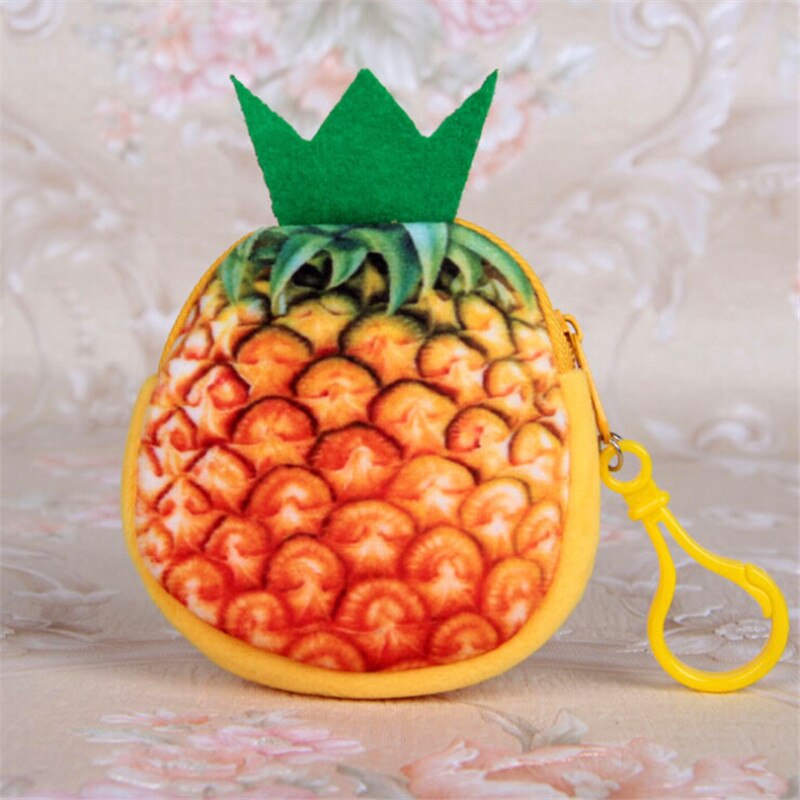 1Pcs Vrouwen Mini 3D Fruit Portemonnee Mini Handtas Key Mini Bag Vrouwelijke Rits Kleine Portemonnee Meisjes Portemonnee portemonnee