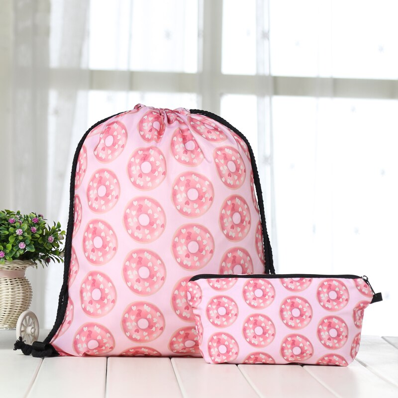 Pak trekkoord rugzak trekkoord tassen bedrukking heren casual tassen unisex dames schouder 3d tas bundel zak multicolor