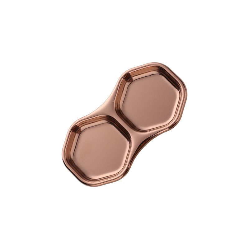 Gold Stainless steel dish kitchen utensil butter plate seasoning soy dish Metal dessert Trays Tableware vinegar sauce snack Dish: 1pcs Rose Gold A