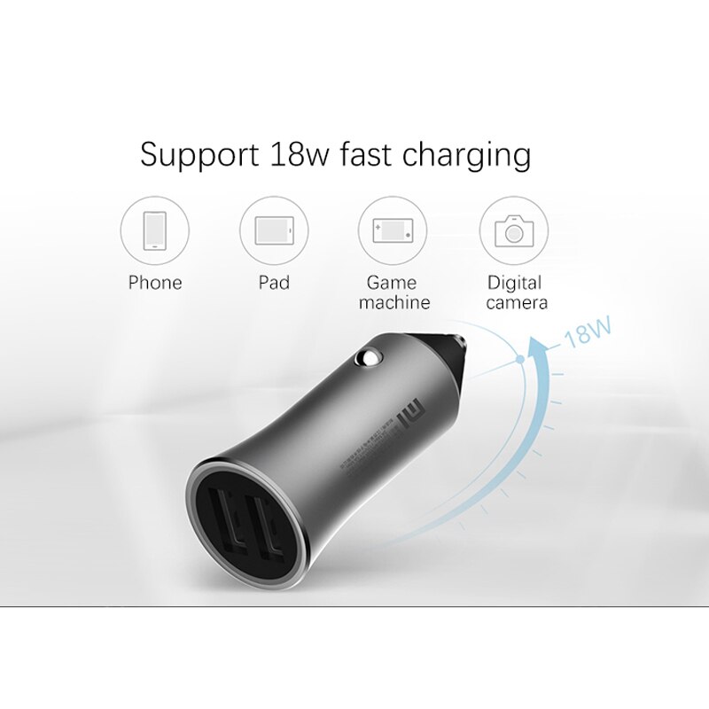 Xiaomi mi autolader pro 18w 5v 2.4a snel opladen dubbele usb autolader