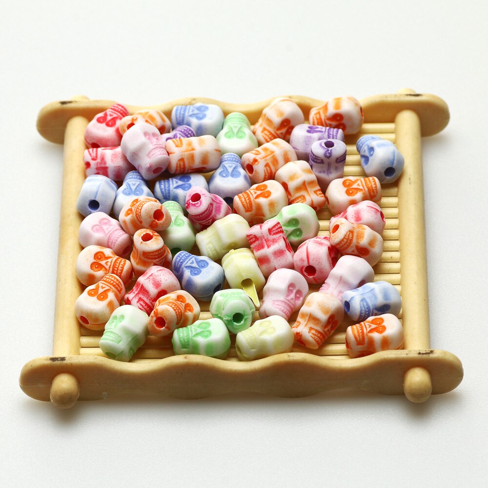 Mehrfarbige, niedliche acrylperlen in cartoon-form, lose zwischenperlen für die schmuckherstellung (diy-ketten, ohrringe, halsketten, armbänder): 10 x 7mm 100 stück